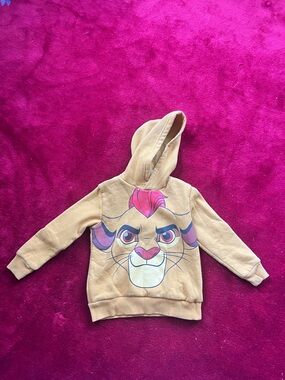 Disney Tan Lion Face Hoodie with Pink and Purple Accents